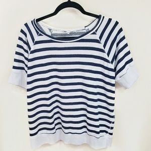 Athleta Blue & White Striped Sweater Top Sz. XL